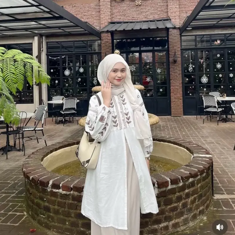 ZR fashion - Azzura Tunik Linen Bordir Bunga Muslim Panjang 2