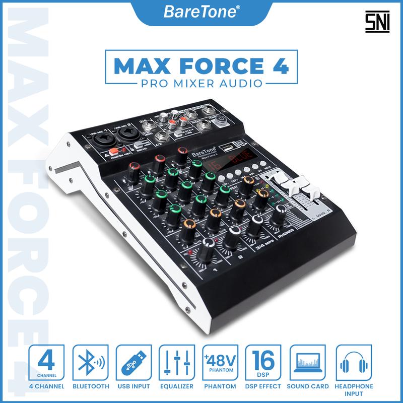 Mixer Audio BareTone Max Force 4 - Professional MIxer  4 channel 2