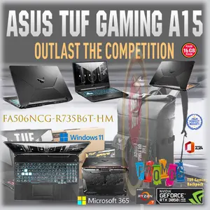 ASUS TUF Gaming A15 FA506NCG-R735B6T-HM Laptop Gaming AMD Ryzen 7 7445HS 16GB DDR5 RAM 512GB SSD RTX3050 4GB Windows 11 Home + Microsoft 365 Garansi 2 Tahun