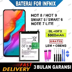 Baterai batre For Infnix Hot 8 / Hot 9 / Note 7 Lite / Smart 5 / Smart 6 BL-49FX - Hot 8 Battery batrai