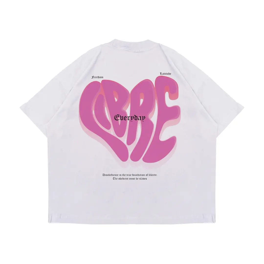 Oversize Boxy Tshirt Kaos Love White LIBRE