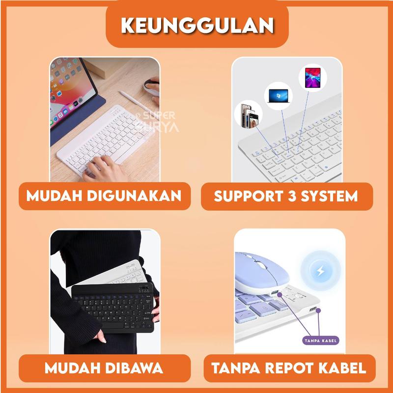 Product Introduction of Keyboard Mouse Set Bluetooth Wireless Silent Click Android Windows IOS Ipad Computer 1