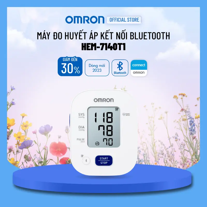 Bảo Hành 5 Năm - Máy huyết áp Bluetooth OMRON HEM-7140T1 (Không kèm Adapter)