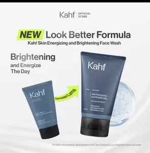 Paket Twinpack Kahf Skin Energizing And Brightening Face Wash 100 Ml kemasan baru atau random Sabun Pembersih  Pria Membersihkan Mencerahkan  mukal Cleanser Pengontrol Pori Skincare Glowing