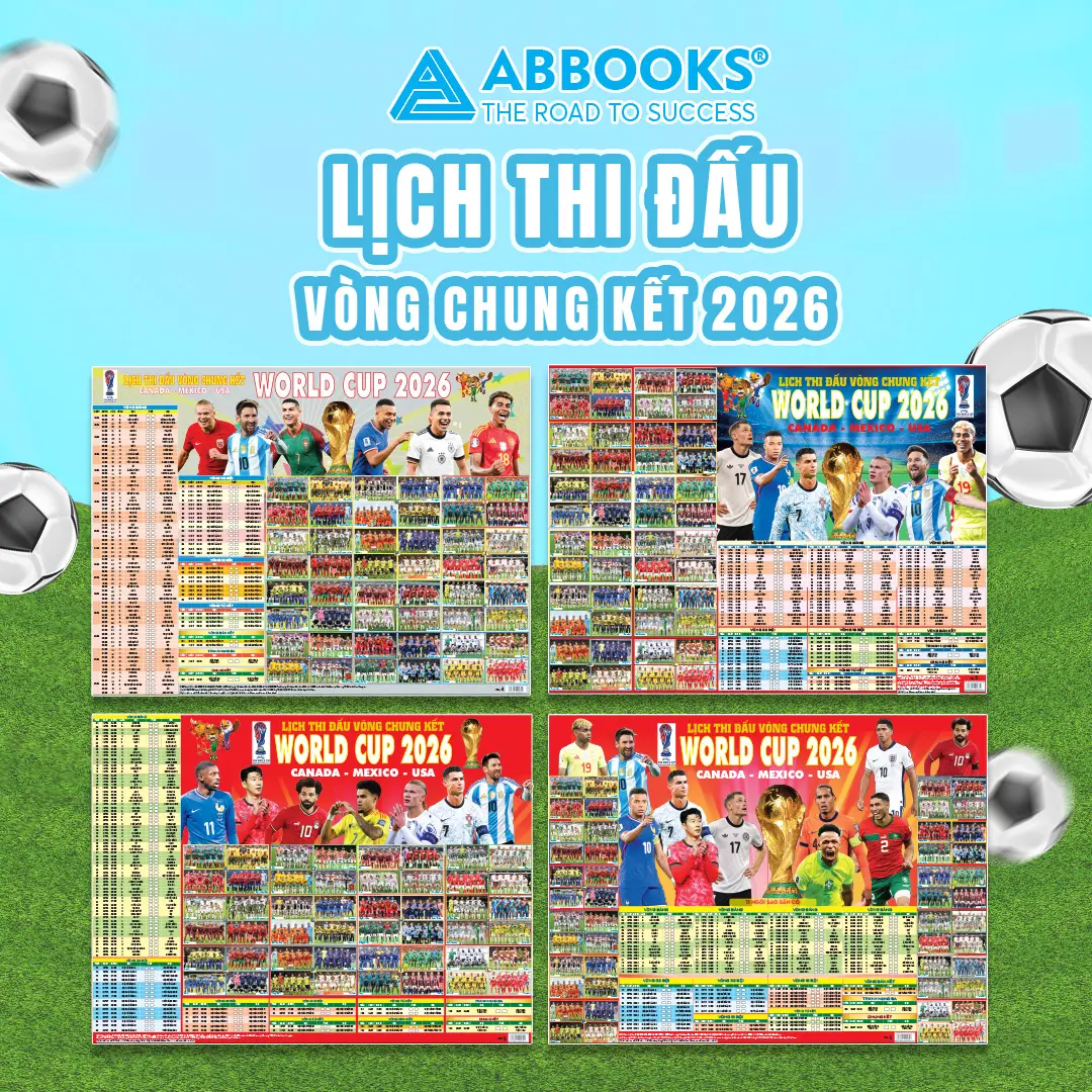 Lịch Thi Đấu World Cup 2026 - 6 Mẫu Đa Dạng chữ in to dễ đọc (Kích Thước 86x65cm Và Kích Thước 29,7x21 cm)  - ABBOOKS