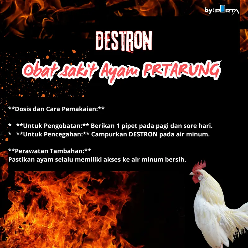 DESTRON 15ml - (Obat Khusus untuk Ayam Aduan yang Sakit) 1