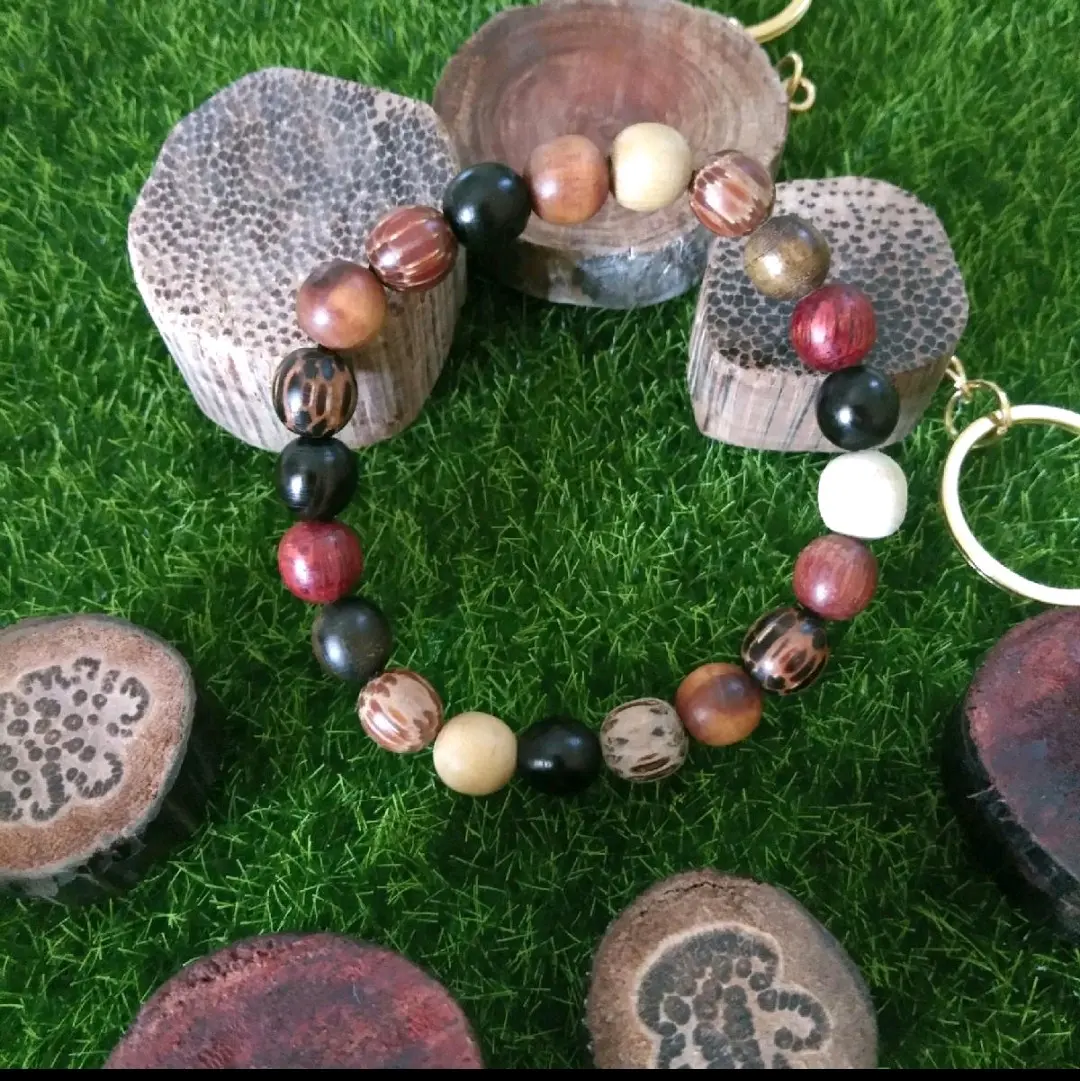 Gelang campuran 13 jenis teras kayu size biji 8mm