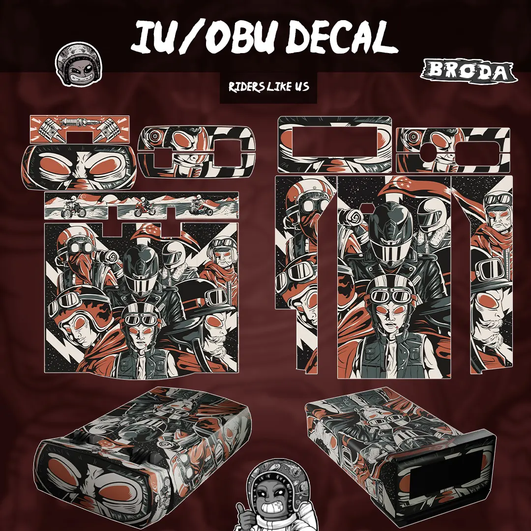 Slim IU OBU Sticker Waterproof "Riders like us"