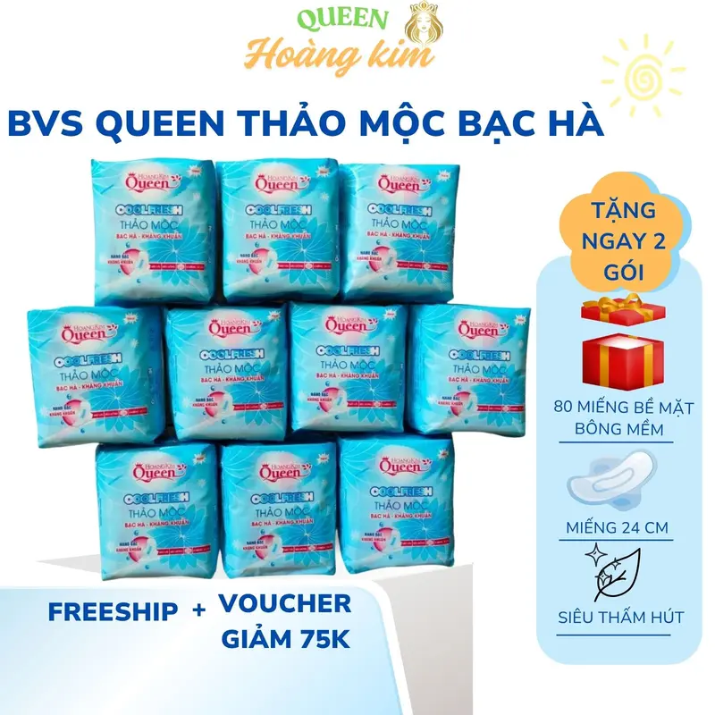 [ 10 Gói Tặng 2 ] Băng Vệ Sinh The Mát Thảo Mộc Cực The Mát Dùng Ngày NhiềuGói 8 Miếng Bề mặt Bông 1