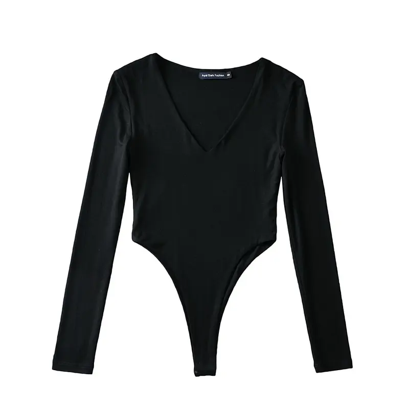 Jollybell.id BJ1859 Baju Atasan Wanita Jumpsuit Lengan Panjang Bodysuit Fit Body Fashion Leher V 8