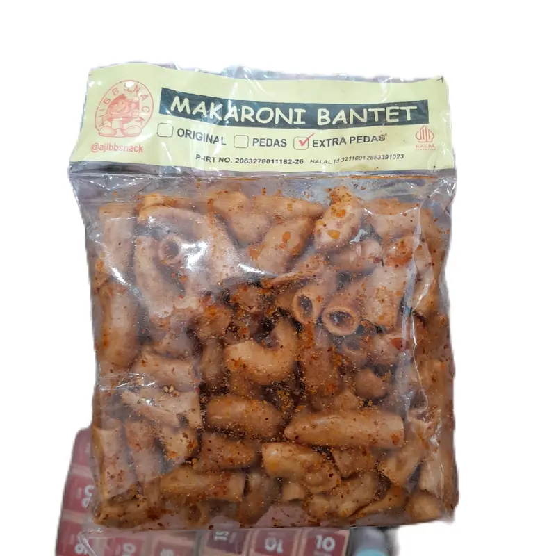 Makaroni Bantet Ajib Pedas Xtra Pedas Halal Snack - Camilan Pedas - Makanan, Food Cemilan Macaroni 3