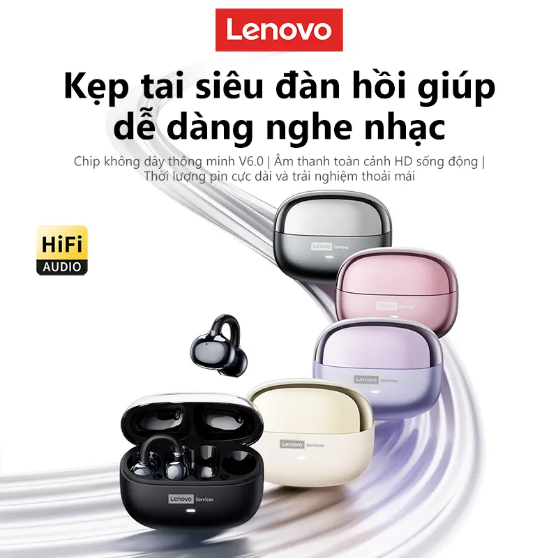 Tai Nghe Bluetooth 6.0 Không Dây, Lenovo LE302, Thời Lượng Pin Dài, Tai Nghe Kẹp Thể Thao, Âm Thanh Nổi HiFi, Khử Tiếng Ồn | BigBuy360 - bigbuy360.vn