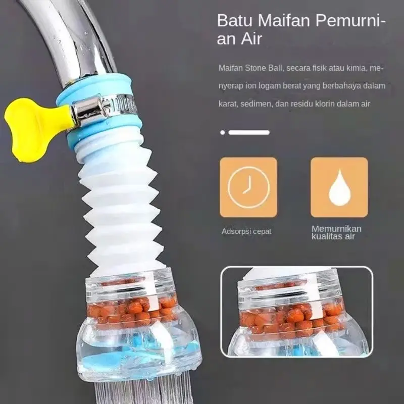 PSM - Sambungan Saringan Kran Air Filter Keran Flexibel 360 Derajat Anti Splash Hijau 4