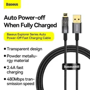 Baseus Explorer Series Auto Power-Off Fast Charging Data Cable USB to IP 2.4A 1m 2m