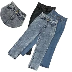 JEANS HIGHWAIST DOUBLE BUTTON 27-38 l JEANS BOYFRIEND KANCING 2 l NEVILLE Tebal