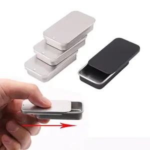 Finger Sleeve Sliding Lid Iron Box Solid Ointment Iron Box Frosted Square Sliding Iron Box Besi Sarung