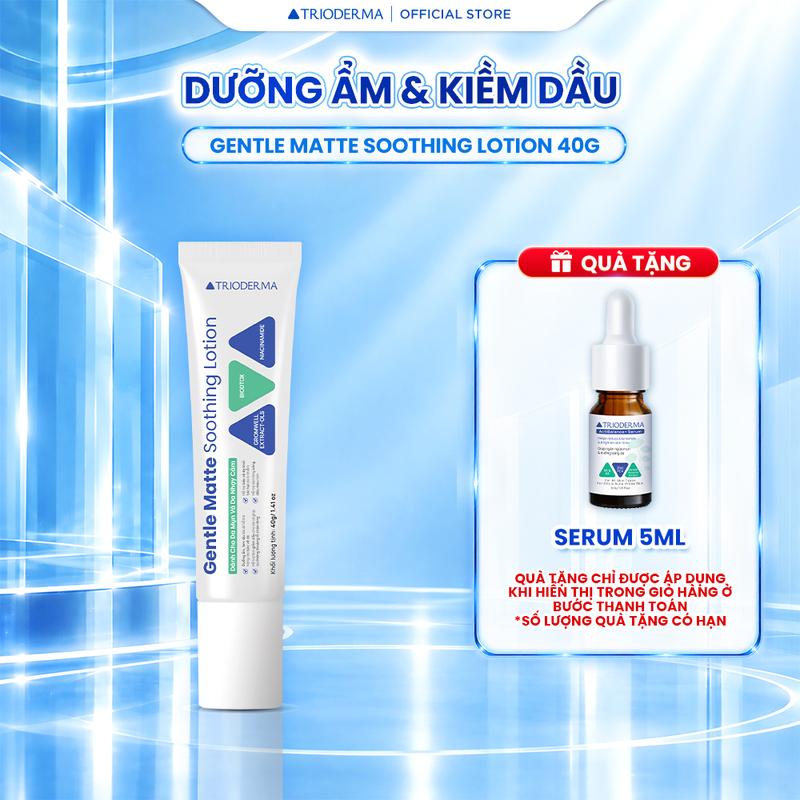 Lotion dưỡng ẩm, kiềm dầu dành cho da mụn nhạy cảm Trioderma Gentle Matte Soothing Lotion 40G