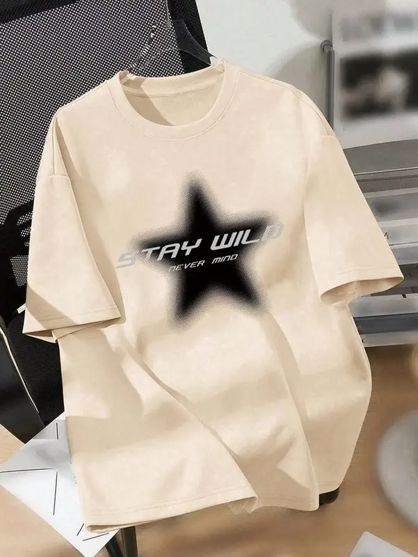 Kaos Oblong Pria Wanita Terbaru STAR STAY ABU I Lengan Pendek dengan DTF Print Kualitas Import 100% Cotton Combed 30s 5