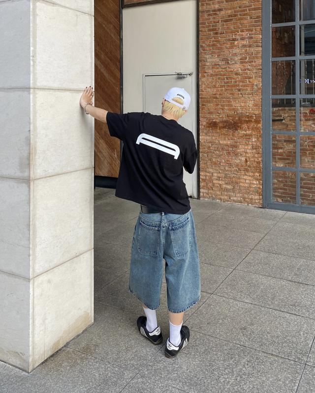 Quần Short Jean Unisex Ống Rộng REFORM Xếp Ly, Quần Đùi Baggy Denim Dài Qua Gối Cá Tính RF-F17 4