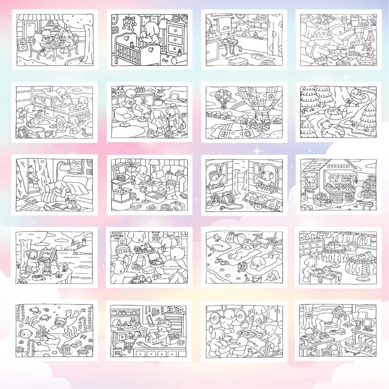 Bobbie Goods Coloring Book Vol 6 20 halaman buku mewarnai kertas BC tebal 200 gsm 1