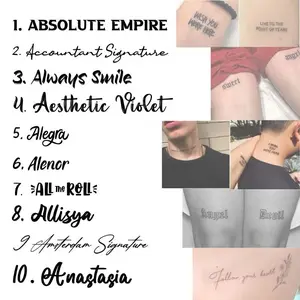 CT03 - STICKY TATTOO TEMPORARY TATO TEMPORER CUSTOM NAMA TULISAN ANTI AIR