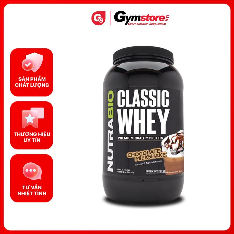 Nutrabio Classic Whey Protein - Premium Quality Protein, 2 Lbs (908 Gams) | Made in USA