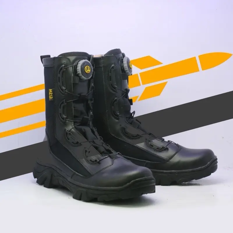 MISIL Sepatu PDL Terbaru Parabellum SEPATU MISIL PHYTHON MAX TALI PUTAR Kulit Sapi Asli Boots Shoes Tactical Taktis Anti Selip Standar - Polri 0