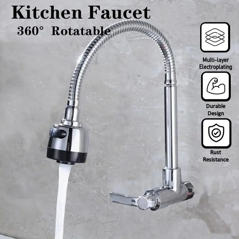 SUS304 Sinki Dapur Faucet 360° Rotatable StainlessSteel kepala Paip Sinki Kitchen Taps Water Nozzle