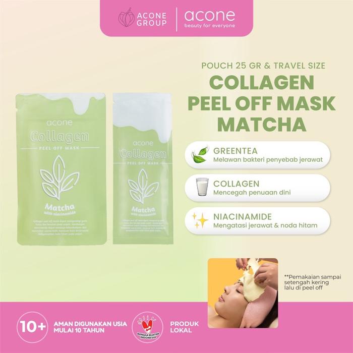 Gambar ACONE - Collagen Peel Off Mask Matcha + Niacinamide - Matcha 10gr dari Acone Group Official Kota Salatiga Tokopedia