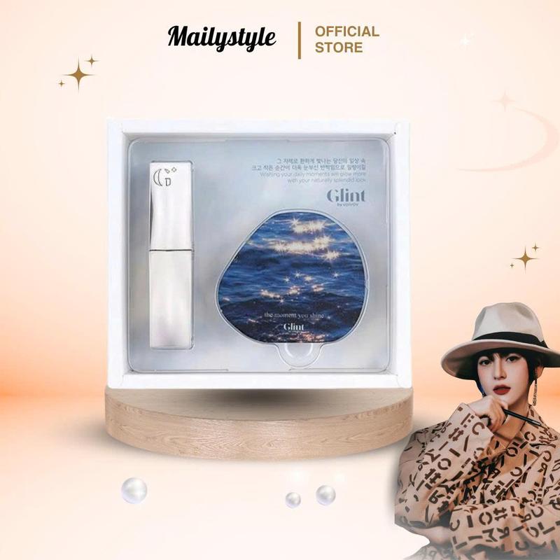 A15_ Bộ quà tặng Glint Glow Lip Balm Gift Set 1 Son Dưỡng Có Màu + 1 Gương Mini (Giao Màu Ngẫu Nhiên)