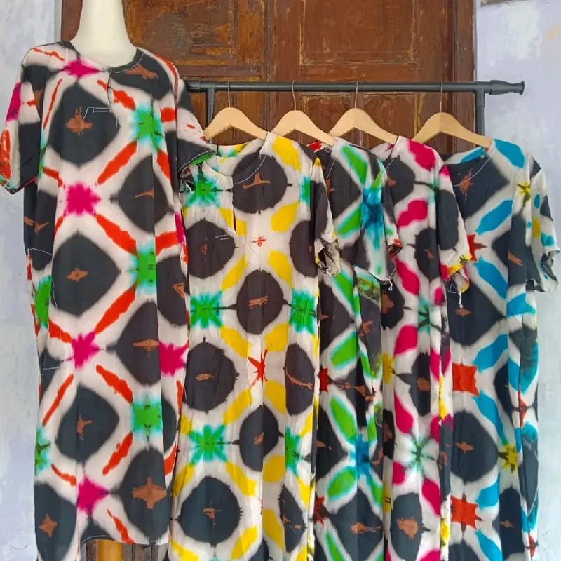 daster jumbo bali jumputan kancing busui Dress Wanita Rayon Dewasa Bumil 1