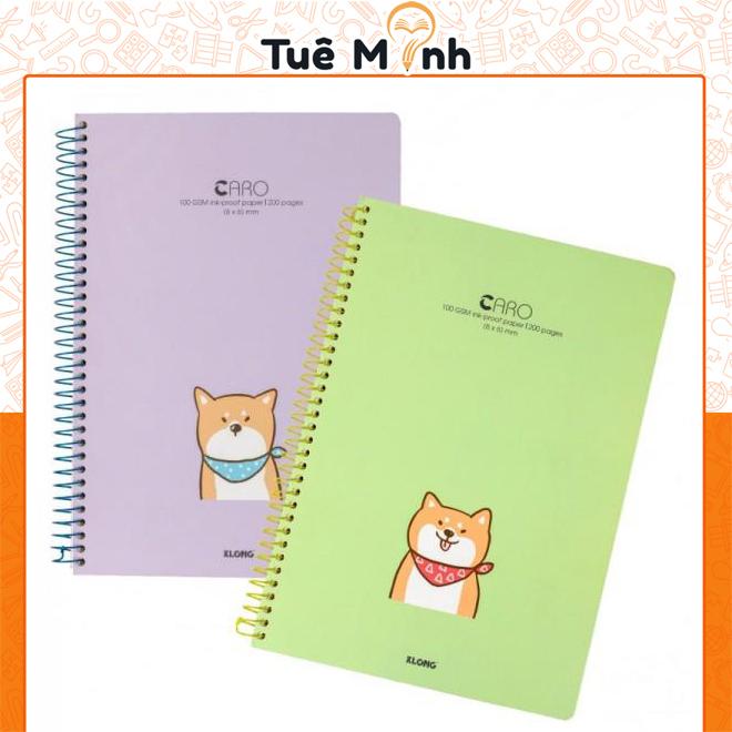  Sổ lò xo đơn A4 caro 6x6mm 200 trang KLong MS 590 tập vở bìa dễ thương được chọn màu đáng yêu 
