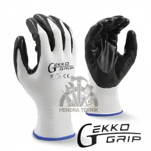 SARUNG TANGAN POLYESTER LAPIS NITRIL KAOS TANGAN KERJA LAPIS KARET SAVETY GLOVES NYLON PU