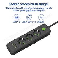 Gambar KIVEE Multi-Fungsi Stop Kontak 6-in-1 Sakelar Satu Tombol Colokan Listrik 3 Lubang USB & Type C Fast Charging Max 2500W Kabel 2M Hitam Peralatan - KV-ZGN10 Putih 6 in 1 dari Kivee Official Store Kab. Tangerang 2 Tokopedia