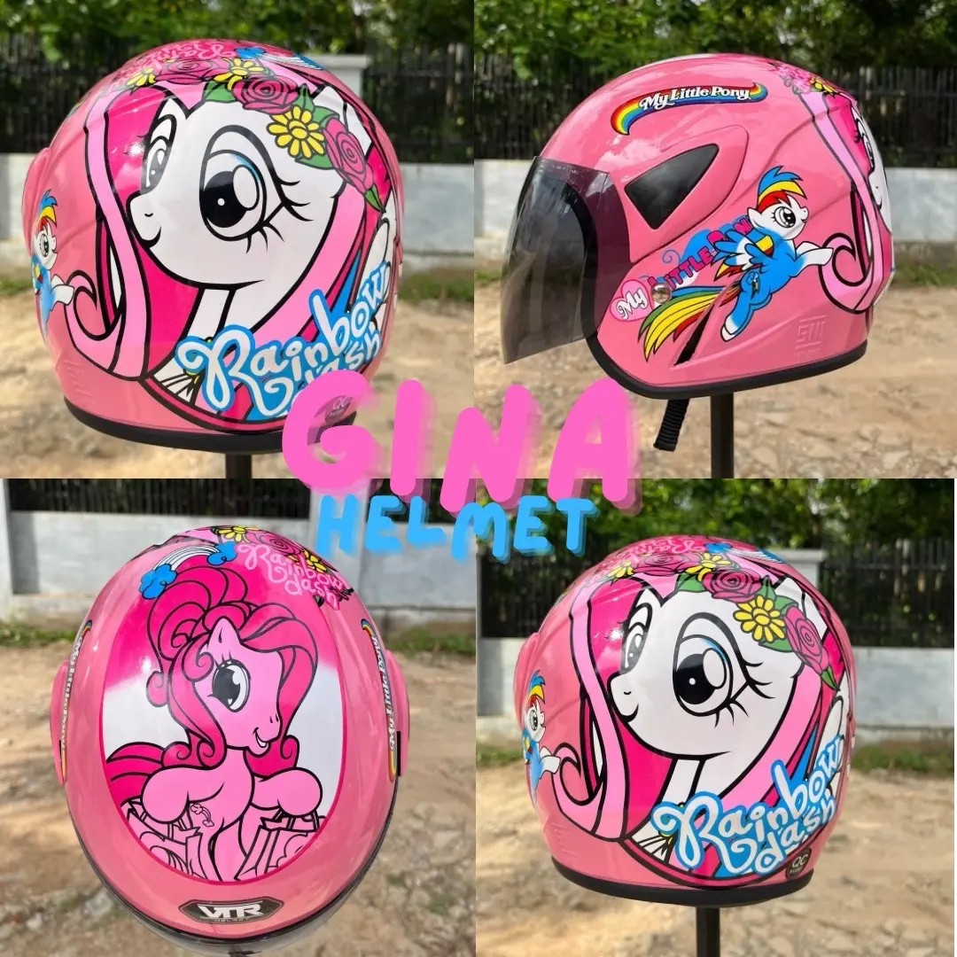 HELM ANAK USIA 3-7 TAHUN MOTIF CEWEK KARAKTER LITTLE PONY KACA SMOKE / HELM ANAK MOTIF CEWEK STANDAR SNI
