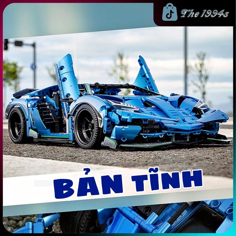 Mô hình lắp ghép xe Lamb0r Centenari0 tỷ lệ 1:10 1922PCS màu xanh