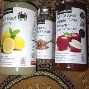 Nutrifarm Paket 3 in 1 Cuka Apel 500ml Sari Lemon 500ml dan Chia Seed 70g
