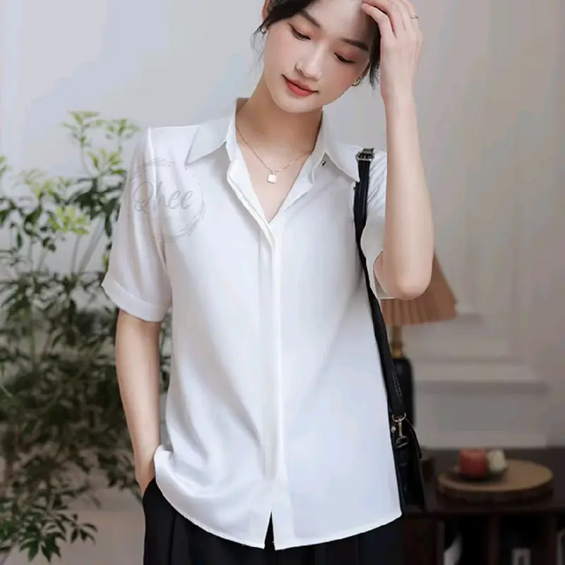 Atasan Kemeja Lengan Pendek Wanita Formal dan Non Formal - Baju Cewek 0