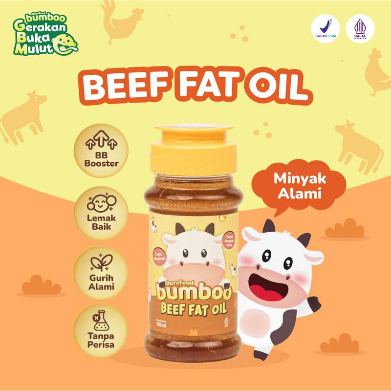 BUMBOO Beef Fat Oil - Bernutrisi - Sumber Lemak & Omega 3,6,9 - Tanpa Perisa & Pengawet - Tumis atau Topping 0