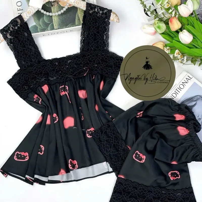 SÉC ĐỒ REN TAY CÁNH TIÊN VẢI GẤM XƯỚC IN HOẠ TIẾT 40-75kg CHO NỮ! | BigBuy360 - bigbuy360.vn