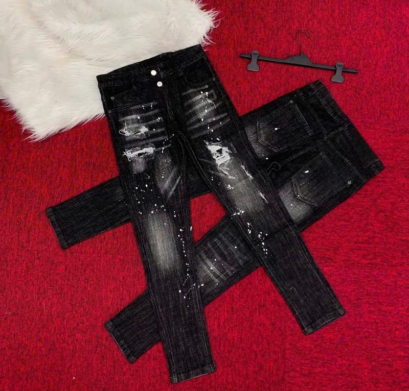  Quần jean nam rách bạ vảy sơn boy phố  4 cúc  chất bò dày dặn co giãn mẫu mới cao cấp hót trend_MINH KHÔI SHOP01 Menswear Pants jean jean 