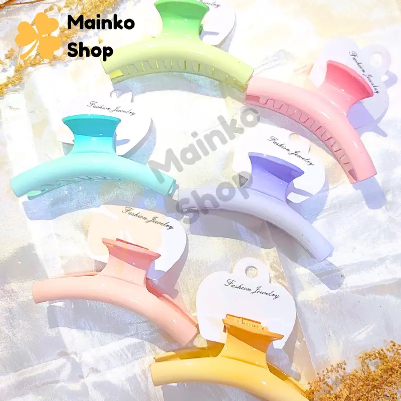 Jepit Rambut Salon Model T 9cm Korea Ombre Glossy Warna Pastel Ukuran Besar Premium Clips 0