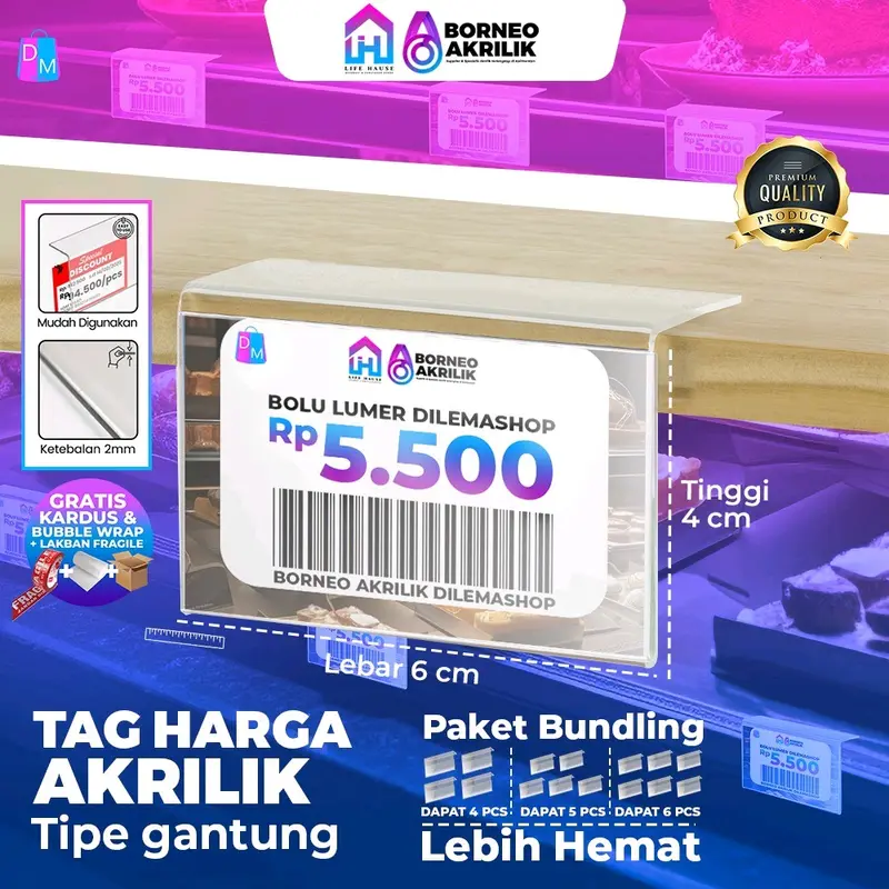 Tipe Gantung Akrilik Label Harga 6x4cm Akrilik Label Tag Standing Akrilik Perlengkapan Usaha Perlengkapan Kantor F&B Tenant Akrilik Lembaran Borneo Akrilik Lifehause Dilemashop Dekorasi Kamar Dekorasi Kantor Wirausaha Pengusaha Produksi Akrilik Custom 0