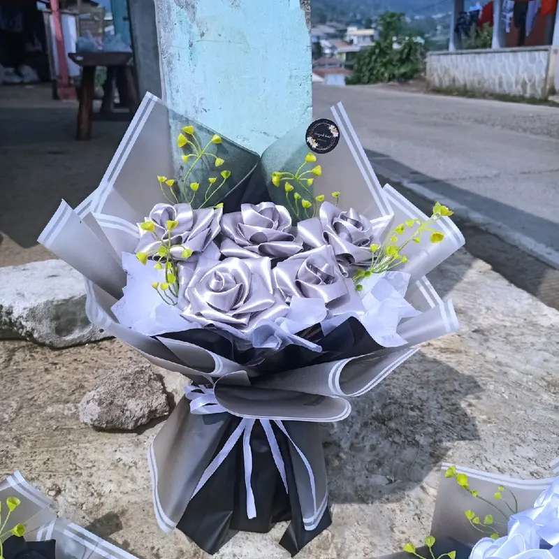 buket bunga pita satin murah meriah 2