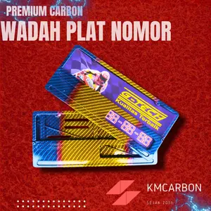 Wadah plat nomor carbon twotone satuset depan belakang