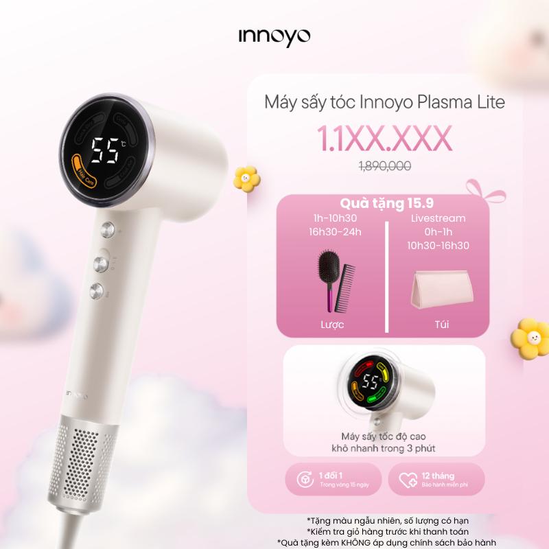 Máy sấy tóc Innoyo Plasma Lite - 200 triệu ion kép, màn hình kỹ thuật số - Bảo…