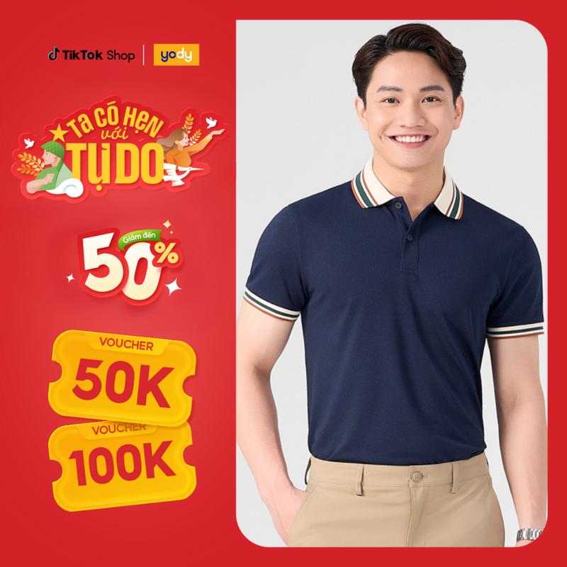 YODY Áo Polo Nam S.cafe Qique Bo Cổ Phối Màu Thấm Hút Nhanh Khô Nhanh Không Bám Mùi APM7213