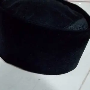 Peci Songkok Kopiah Peria Dewasa Tinggi 9Cm Peci Anak Laki-laki Hitam Polos Nyaman Topi Muslim Sederhana Klasik