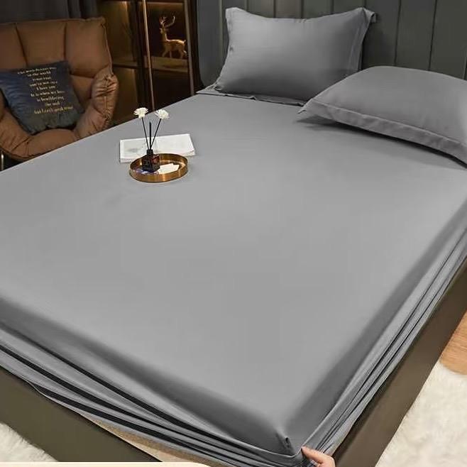 BỘ 3 MÓN PHI LỤA TRƠN MỀM MỊN MÁT (1 ga bo chun và 2 vỏ gối nằm)