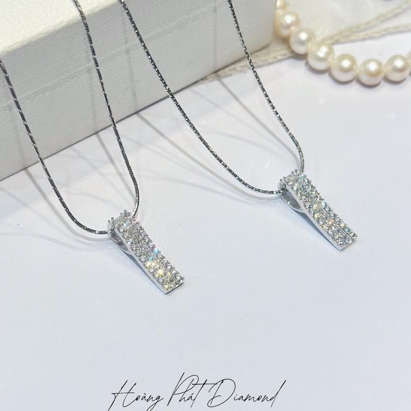 [ Hoàng Phát ] Trang Sức Dây Chuyền Bạc Ý 925 Mì Khứa K.C Lớn 4T5 (45cm) Phối Mặt Thanh Dài Chạm Tấm Kiểu X.o.à.n Xi Kim (P56)